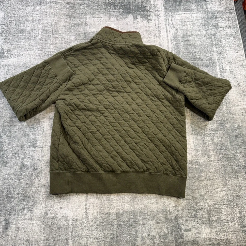 Polo Ralph Lauren Sweater Men Large Quilted Luxury Jersey Pullover 1/4 Snap Pony